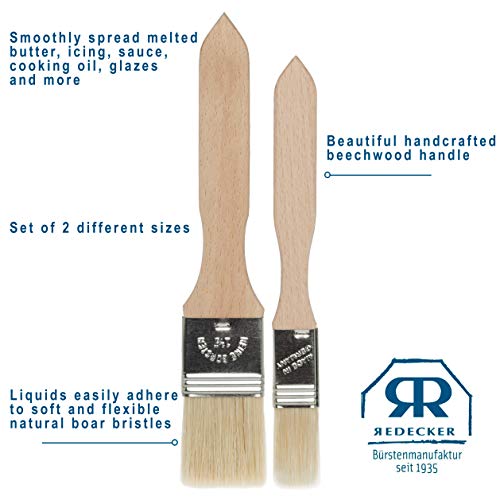 Pastry Brushes Set with Untreated Beechwood Handles (Set of 2)