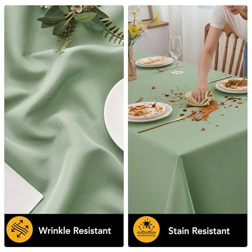 10 Pack Sage Green Tablecloths for Rectangle Tables (Sage Green / 70x108 In, 10 Pack)