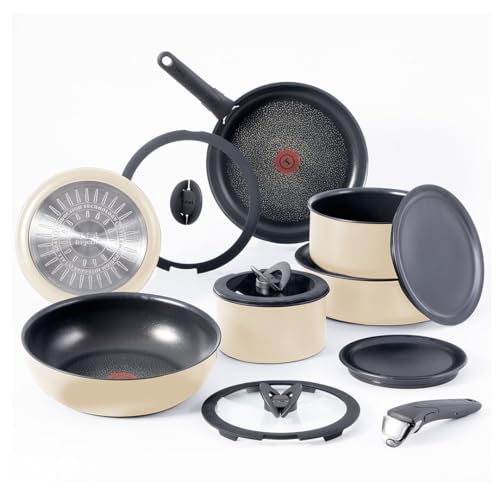 Ingenio Expertise Non Stick Cookware Set 14 Piece (Vanilla / 14-Piece induction)