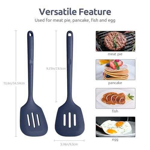 Silicone Turner Slotted Spatula (Midnight Blue / 13.6")