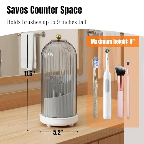 Dustproof Toothbrush Holder Organizer with Drainage