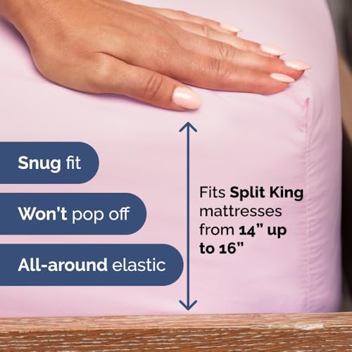 Flex Top Split Head King 4 Piece Sheet Set (32 - Light Pink / Split Head/Flex Top)