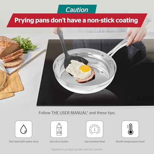10 Inch Stainless Steel Frying Pan Skillet (Tri-Ply Stainless Steel)