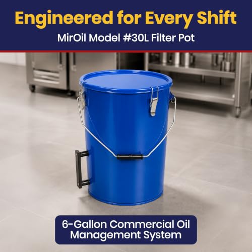 6 Gallon Blue Oil Grease Bucket & Filter Pot (#30L - 6 Gallon)