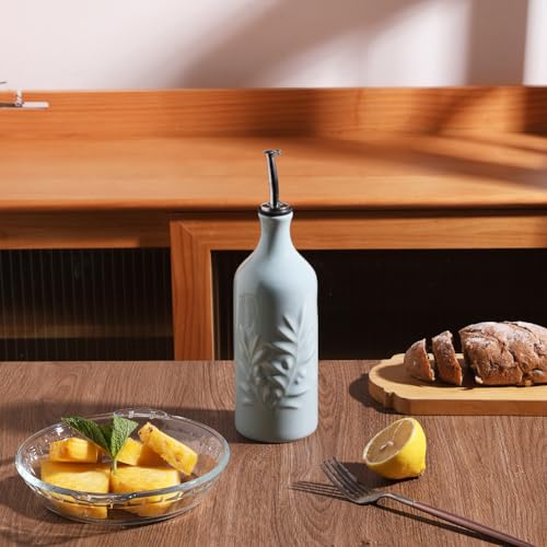 Sweejar Ceramic Olive Oil Dispenser Bottle (Light Blue / 20 oz, Set of 1)