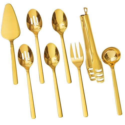 18 10 Large Hostess Gold Serving Utensils (8 / Gold)
