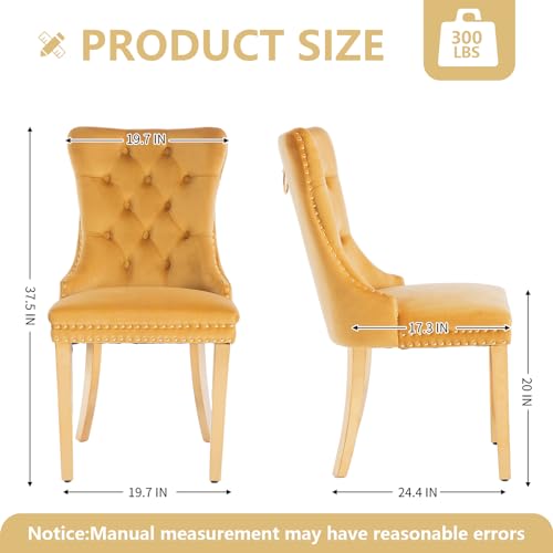 Gold Velvet Dining Chairs Set of 6 (Gold)