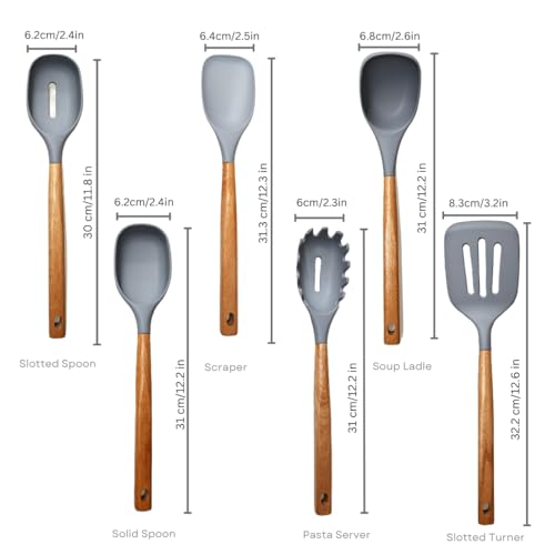 Premium Silicone Kitchen Utensil Set (Gray)