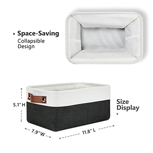 Small Storage Baskets 6 Pack (White&Black / Small/6P-11.8"x7.9"x5.1")