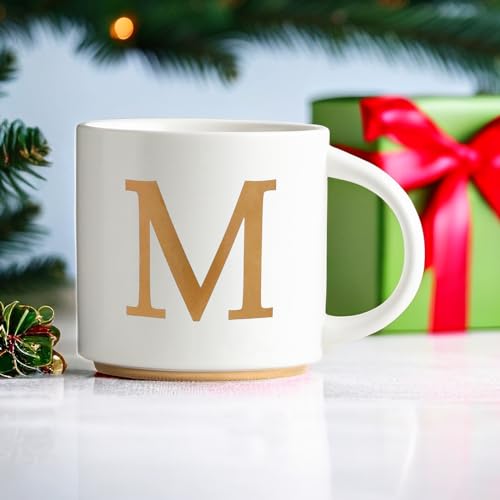 Monogram Ceramic Mugs (gold-M)