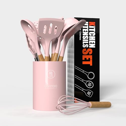 Silicone Kitchen Utensils Set (Pink)