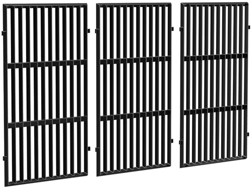 18.7 Inch Cast Iron Grill Grates for Weber Genesis II 400 Series (18.75" x 11.1" – 3 Pack)