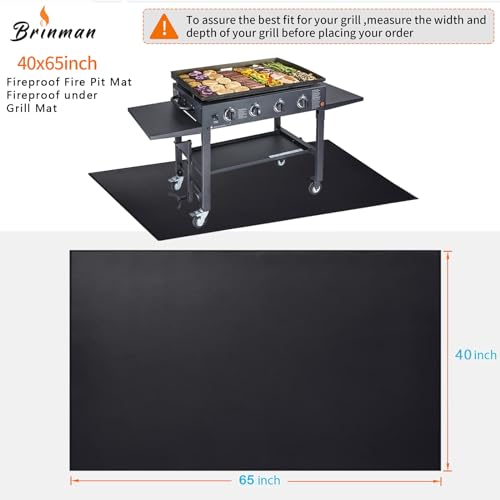 Large 65x40 inch under Grill Mats for Outdoor Grill (40x65 inch double side fireproof)