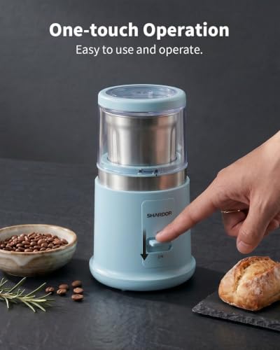 Quiet Coffee Grinder Electric (Blue / 2 BOWL)