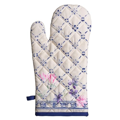 Maison d'Hermine Oven Gloves 100% Cotton Oven Mitt (015 - Faience / 7.5" x 13" (Oven Mitt))