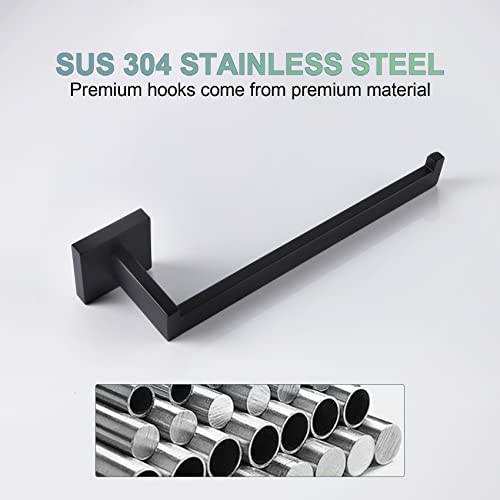 Black Towel Ring Hand Towel Racks Rods Bathroom Towel Rails Kitchen Hardware Stylish Stainless Steel (Matte Black)
