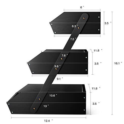 3 Tier Fruit Basket for Kitchen Counter (Black / 3-Tier)