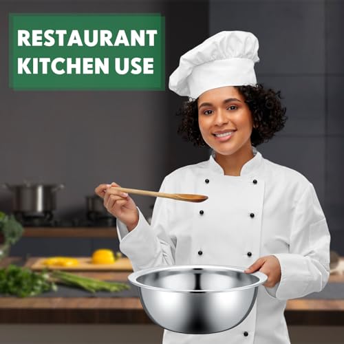 20 Pcs Stainless Steel Mixing Bowls Bulk (8.66 x 3 Inch)