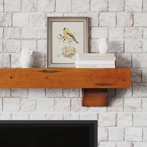 Breckenridge 48” Fireplace Mantel Shelf with Corbels (Chestnut Rustic / 48 Inch)