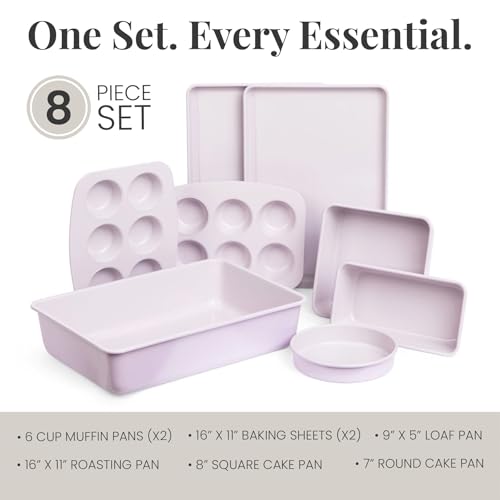 8 Piece Stackable Bakeware Set (Lavender)