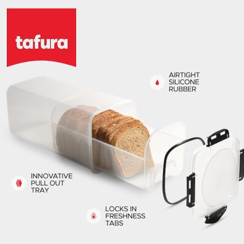 Bread Box with Tray (Black - 1 Pack)