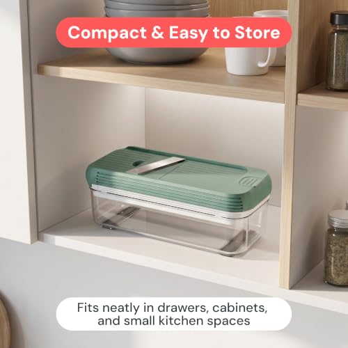 Essential Vegetable Chopper & Mandoline Slicer (Green)