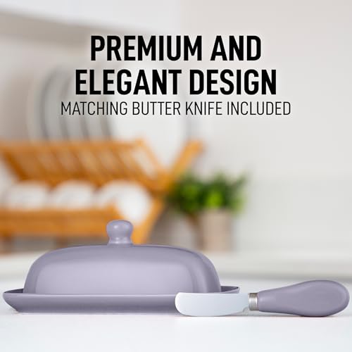 Zulay Butter Dish With Lid For Countertop (Periwinkle)