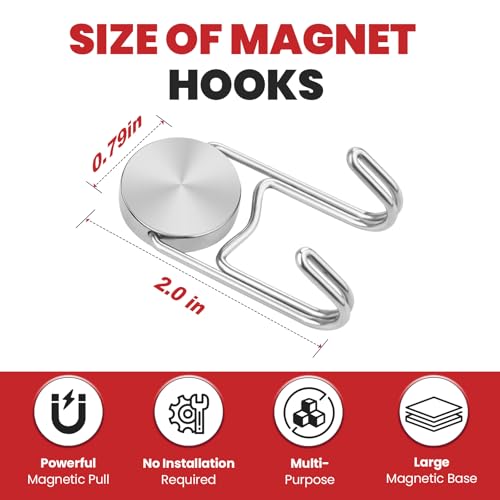 Magnetic Hooks for Cruise Cabins 30Lbs+ Heavy Duty Magnet Hook