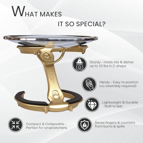 Pot Lid Holder While Cooking (Golden Goddess)