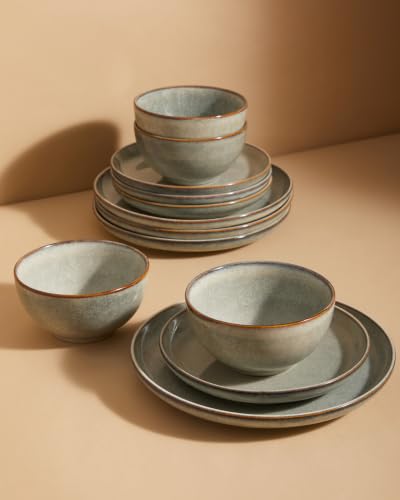 Ceramic Dinnerware Sets for 4 (Green Wheat / Set (12pcs))