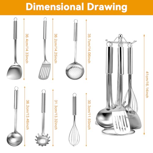 Stainless Steel Kitchen Cooking Utensils Set of 7 (7PCS Utensils Set)