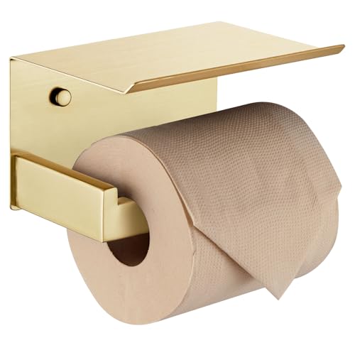 Toilet Paper Holder with Shelf Toilet Roll Holder for Bathroom Restroom T