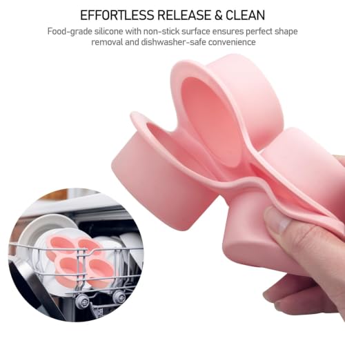 Air Fryer Egg Bite Molds 2 Pack Silicone 4 Cup Non Stick Pink