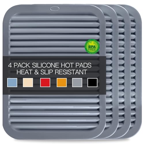 4 PCS Silicone Trivet for Hot Dishes (4 Count)