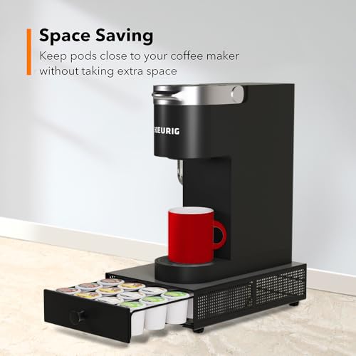 K Cup Organization Storage Drawer Maker K Cup Holder Coffee Pod Organizer Stand Tray Counter Rack Countertop Maker Stand Capsules Compatible with Keurig Accessories Holds 24 Pods (24 Pod Capacity)