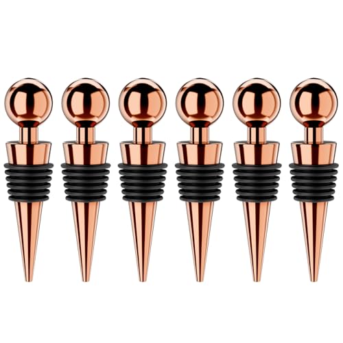 Wine Stoppers for Wine Bottles 6Pcs Vacuum Wine Bottle Stopper with Silicone Reusable Wine Corks (3 Count)