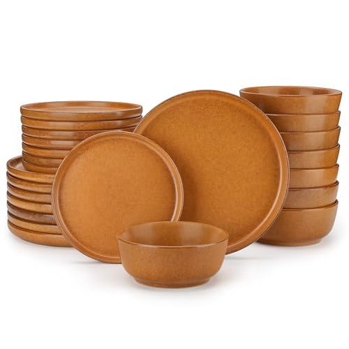 Plates and Bowls Sets (Caramel Yellow / 24 Pcs (Service for 8))