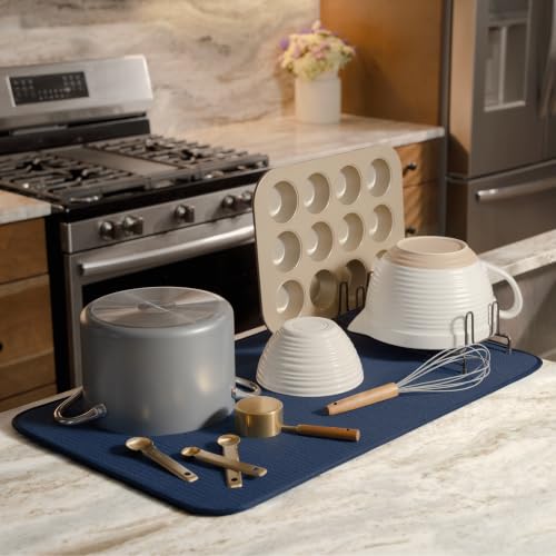 Dish Drying Mat (Navy / 18" x 30")