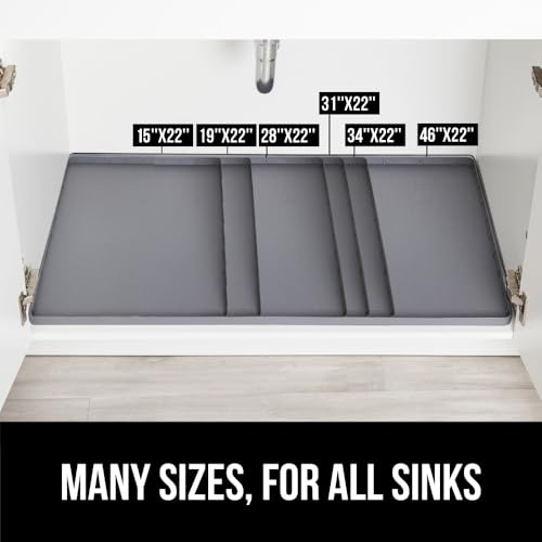 Waterproof Silicone Under Sink Mat (Gray / 19"w X 22"l)