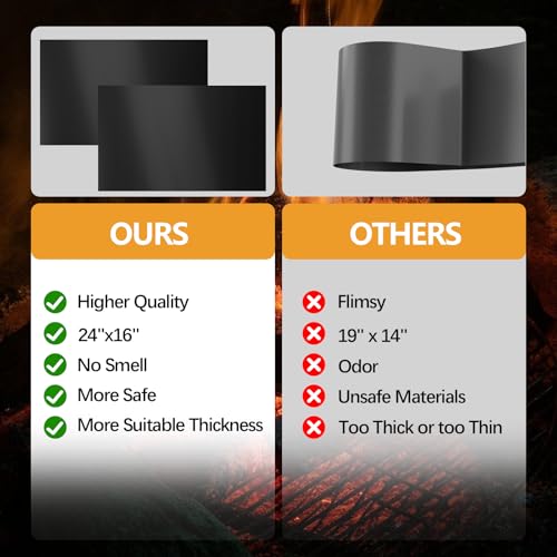 4 Pack XL Thickened Oven Liners for Bottom of Oven (Black / 25"L x 17"W / 4 Pack)