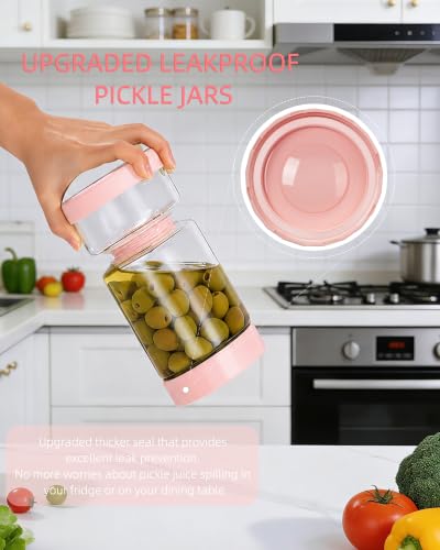 Pickle Jar with Strainer Flip (06-Pink / 37oz 1pc)