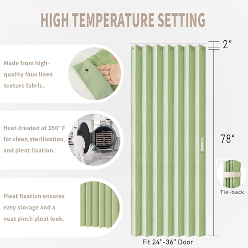 Closet Curtain for Open Closet (Green / 39"W x 78"L (Pack of 1))