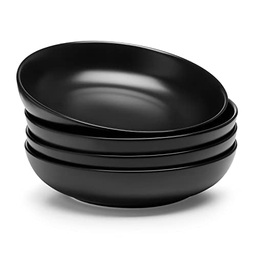 Matte Black Pasta Bowls Set of 4 (4 Count)
