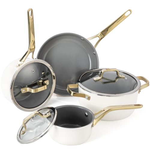 7 Piece Ceramic Cookware Set (White / 7pc set)