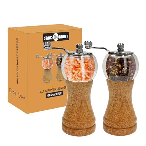 Salt and Pepper Grinder Set (2 Pieces-6 in-Wood)