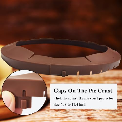Adjustable Pie Crust Shields Baking Protectors (Brown-1pcs)