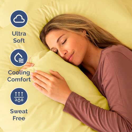 Short Queen Size 4 Piece Bed Sheet Set (29 - Yellow / Short Queen)