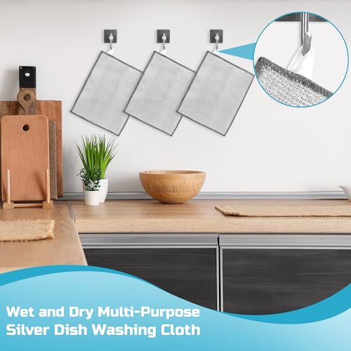 Non Scratch Wire Dishcloth (20pcs[three-layer] / 7.08x8.86-20Pack)