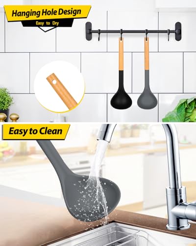 Silicone Soup Ladle Spoon Kitchen Utensils (2 Count)