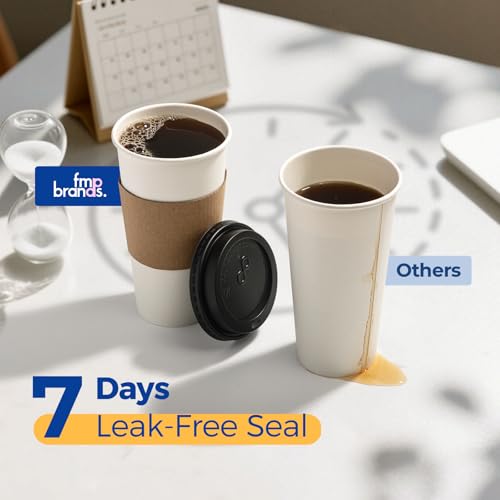 500 Pack 20 oz Disposable Coffee Cups with Lids (20 oz)